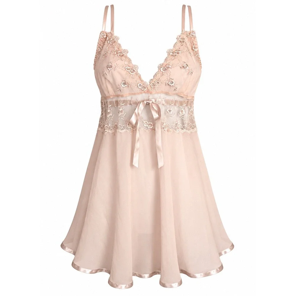 NWT Vintage Secret Treasures Y2K Sheer Babydoll Chemise Nightgown Sz XL Lingerie
